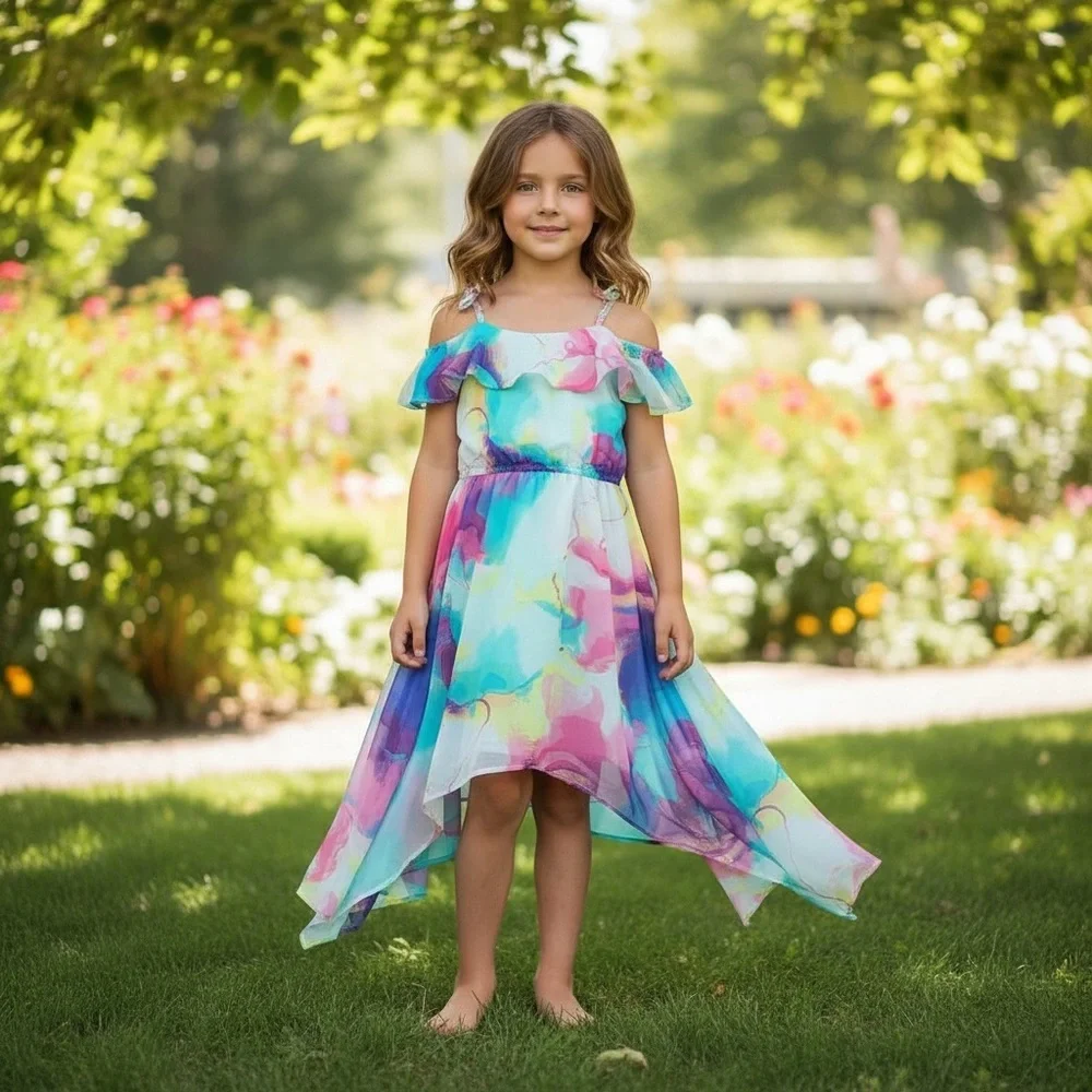 The Children's Place Colorful Cold-Shoulder Dress